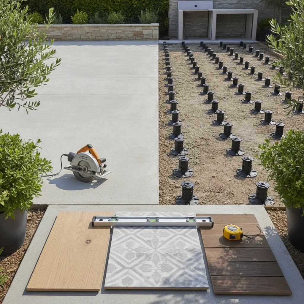 Terrasse sur plots, avantages, limites et prix au m² - terrasse plots avantages